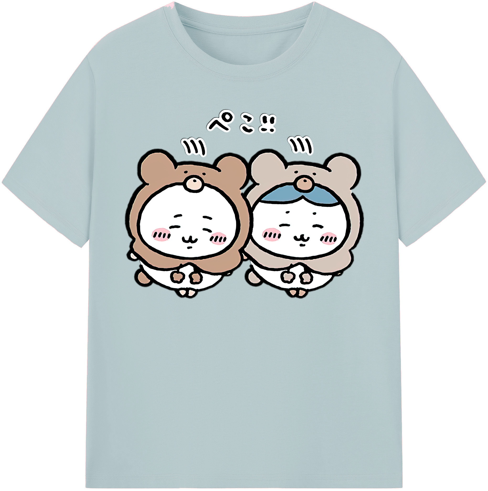 （画像用） ちいかわ ハチワレ Chii-kawa hachiware 綿100％半袖Tシャツ（フロントプリント）